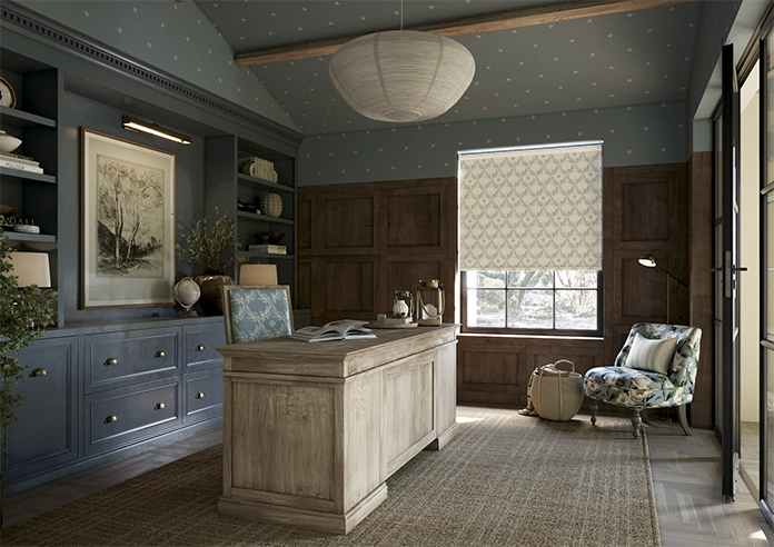 Trellis Prints, Vine and Bloom Romsey Raffs Blue - Twist&Fit Roller Blind - Image 7